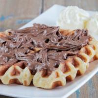 Nutella Waffle · Freshly prepared waffle made with a Nutella batter.