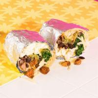 Healthy Start Breakfast Burrito · Your choice of protein, three egg white scramble, fresh spinach, potatoes, melted cheese, wr...