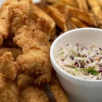 Chicken Strip Lunch · Smaller Chicken Strip portion with your choice of two sides. **A fountain drink is included**