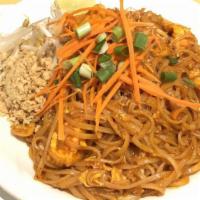 21 .Pad Thai Chicken · The typical Thai noodles, egg, grounded peanuts, bean sprout, scallion.