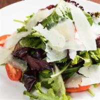Leslie'S Salad · Baby greens, Jalapano vinegar, grape tomatoes, shave Chesse.