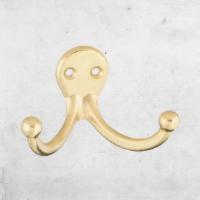National Hardware - Brass Double Prong Metal Hook [35 Lbs. (2 Pack)] · Double prong robe hooks with matching screws.