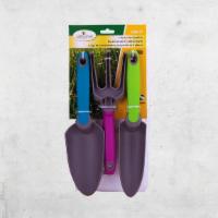 Landscapers Select - Garden Tool Set (3 Piece Set) · Garden tool set 3-piece Includes trowel, transplanter and cultivator. Ergonomic soft grip ha...