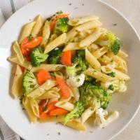 Pasta Primavera · Fresh garden vegetables. Healthy choice entrée.