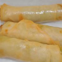 Spring Roll · Three spring rolls with sweet Asian sauce.