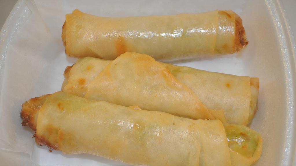 Spring Roll · Three spring rolls with sweet Asian sauce.