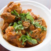 Lamb Vindaloo · Gluten-free. Tender lamb and hearty potatoes served in a traditional Indian curry accompanie...