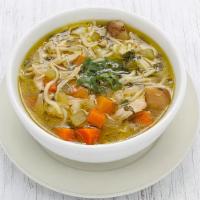 Chicken Noodle Soup (Lunch) · topped w/ parsley