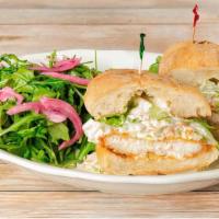 Crispy Fish Sandwich (Lunch) · Breaded cod with romaine, classic coleslaw and homemade tartar sauce on French bread. Served...