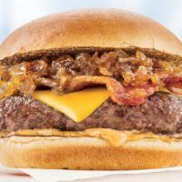 Maple Bacon Burger - 6Oz. · Beef burger, American cheese, smoky bacon, maple onion jam, chipotle aioli, toasted brioche ...