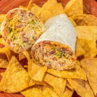 Burrito · choice of meat, rice, beans, lettuce, pico de gallo, cheese, sour cream, and sauce