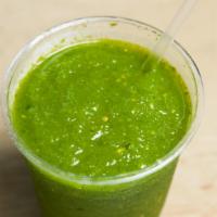 The Immune Booster Juice · Kale Spinach Ginger Green Apple Cucumber and Lemon.