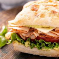 Oven Gold Panini · Delicious Panini made with Boar's Head Oven Gold turkey, Swiss, tomatoes, arugula and pepper...