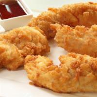 Chicken Tenders · Delicious chicken tenders fried to perfection. Served with a side of ranch and chipotle mayo.