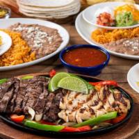 Classic Fajitas For Two · Choose any two Classic Fajita styles. Served with hand-pressed flour tortillas, pico de gall...