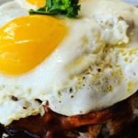 Kalua Pig Loco Moco · Kalua pork, brown gravy, rice, two eggs any style.

Consuming raw or undercooked foods may i...