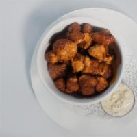 Buffalo Cauliflower · Buffalo cauliflower, bleu cheese dressing - on the side