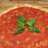Tomato Pie · Roasted cherry tomatoes, fresh garlic, fresh basil and tomato sauce.