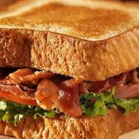 Blt · Lettuce, tomato, bacon, mayo on a country white bread.