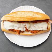 Chicken Parmesan · Chicken cutlet with melted mozzarella cheese and marinara sauce.