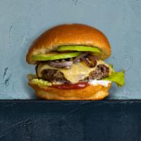 Sweet Home Avocado Burger · House-made, seasoned patty perfectly cooked to medium, topped with avocado & your choice of ...
