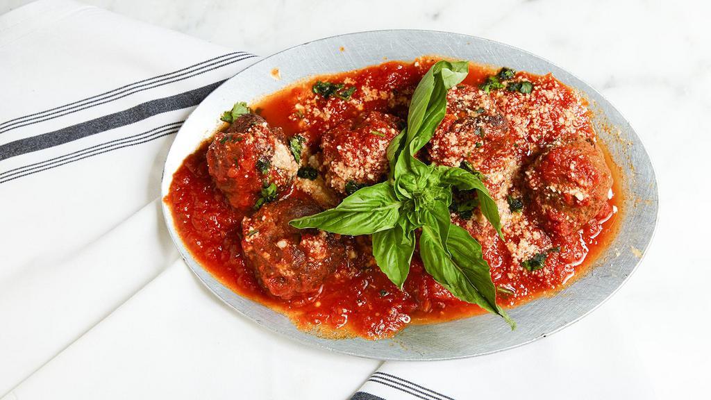 Abitino'S Meatballs · Homemade meatballs served with tomato sauce, fresh ricotta and basil.
