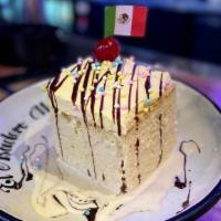 Tres Leches · Delicious Mexican cake marinated in 3. different types of milk topped with. a sugar whipped ...