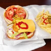 Chicken Burger With Fry /Can Soda · with french fry and can soda