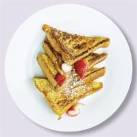 The Original French Toast · Fresh bread battered in egg, milk, and cinnamon cooked until spongy and golden brown. Served...