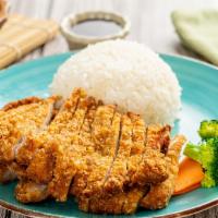 Chicken Katsu Box · Served  With white rice, vegetable,2pcs dumpling,2pcs coconut Shrimp