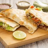 Chicken Quesadillas (Supreme - Sandwich Style) · Supreme: 12 Inch flour tortillas , jack cheese, lettuce,tomato,guacamole, sour cream on the ...