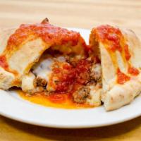 Meat Calzone · Stuffed with meat sauce and mozzarella cheese.
