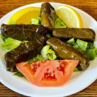 Stuffed Grape Leaves · Grape leaves stuffed with rice, fresh parsley and mint