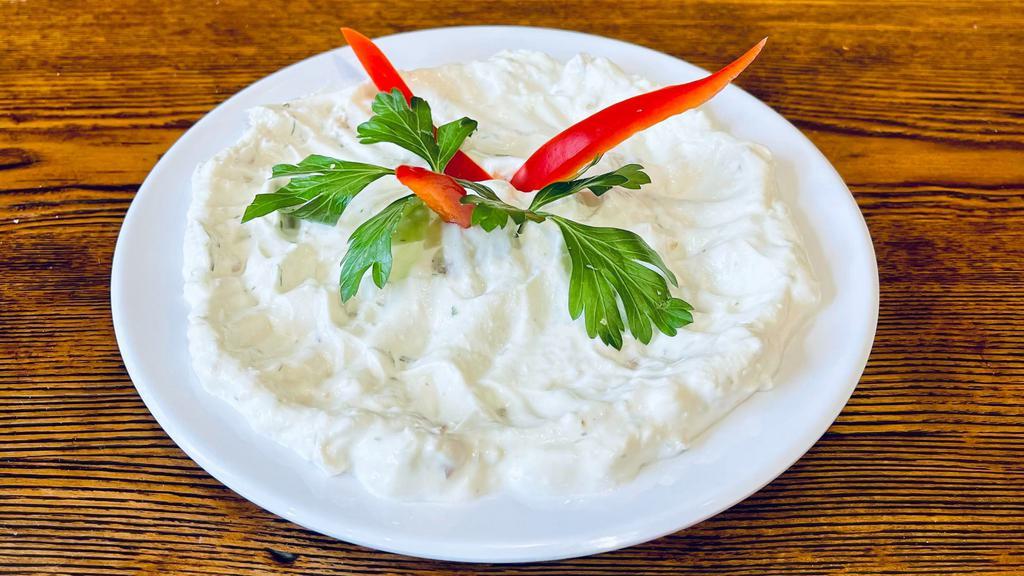 Haydari · Vegetarian. Creamy Greek yogurt mixed with fresh garlic, fresh dill, walnuts and olive oil