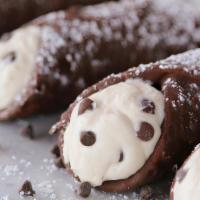 Fresh X-Large New Traditional Handmade Chocolate Cannoli · Cannoli is a famous Italian dessert – crunchy fried dough with a chocolate ricotta filing, a...