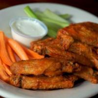 10 Pieces Wings · Served with blue cheese, carrots and celery sticks.