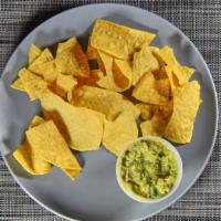 Guacamole & Chips · Fresh homemade guacamole, cilantro, lime and pico de gallo. Vegetarian.