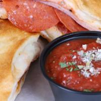 Stromboli · Stuffed with mozzarella cheese, pizza sauce and up to (3) toppings.