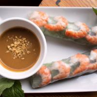 Summer Roll · Fresh boiled shrimp, lettuce, mint leaves, and rice vermicelli wrapped in rice paper. Two ro...