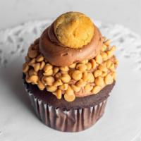 Peanut Butter Cookie Dough · Chocolate cupcake filled with peanut butter cookie dough, topped with peanut butter buttercr...