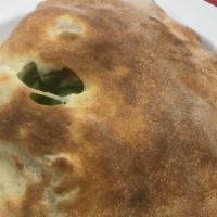 Calzones (Small) · Mozzarella, ricotta and a cup of sauce.
