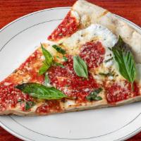 Margherita Pizza Slice · Our signature slice from our old family recipe. Thin
crust with fresh mozzarella, homemade m...