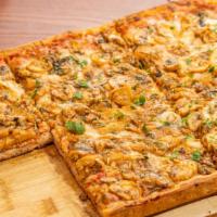 Wild Mushroom Sicilian Pizza Pie · Fresh mushrooms, never canned. You will taste the difference.