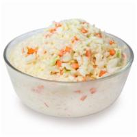 Coleslaw · Finely-shredded raw cabbage tossed in a creamy dressing.