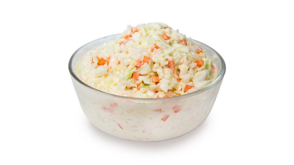 Coleslaw · A side dish of freshly prepared coleslaw.