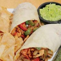 El Jalapeño Burrito · A double size burrito with your meat of choice. Filled with rice, beans, guacamole and sour ...