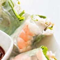 Summer Rolls / Gỏi Cuốn · Two pieces - Boiled shrimp, seasoned pork, fresh mint, bean sprout, and vermicelli rice nood...