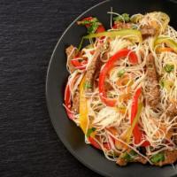 Asian Noodle Salad · Fresh salad made from greens, crispy noodles and Asian sesame dressing.