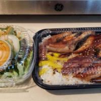 Unagi Don · Broiled eel & pickles over the rice.