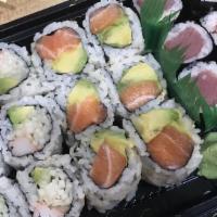 Maki B · Tuna roll, salmon avocado roll, California roll